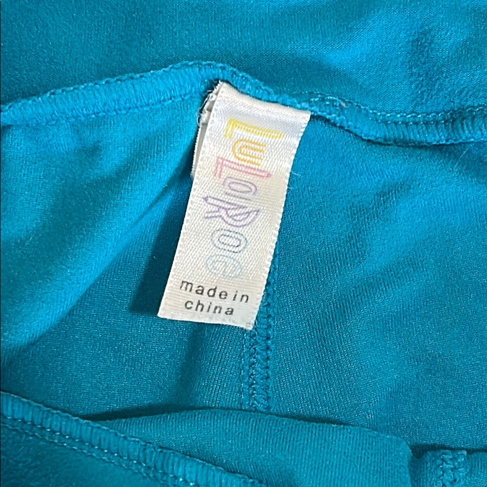 LuLaRoe Teal Blue High-Waist OS Leggings - Picture 2 of 4